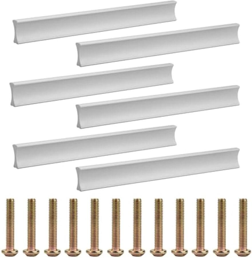 6 stuks kastgrepen ladegrepen gatafstand 128 mm aluminium meubelgrepen zilver met schroeven handgrepen voor kast laden kledingkasten keukens