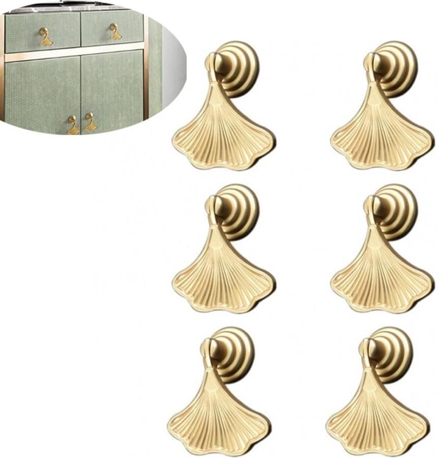 6 stuks Kastknop Deurknop Meubelknop Handvat voor kast lade keuken badkamer kast thuis kantoor meubilair Zinklegering Goud