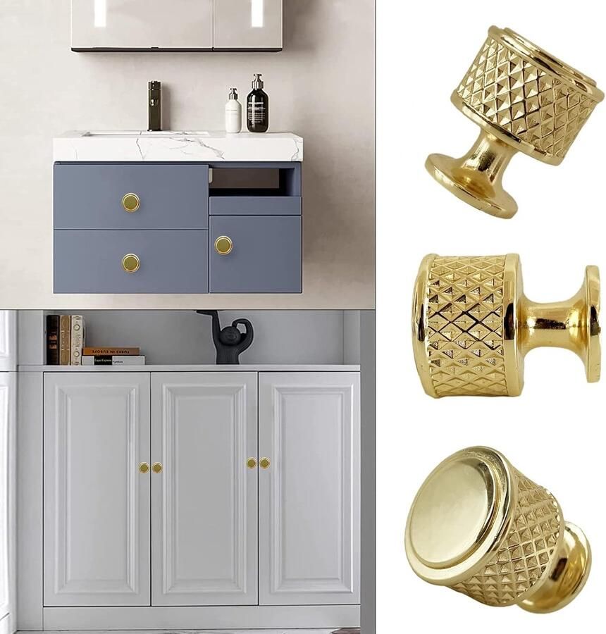 6 stuks ronde kastknoppen goud modern enkele gat meubelknoppen 25 mm gouden commodeknoppen solide zinklegering ladeknoppen met schroeven voor kasten commodes laden 6 stuks