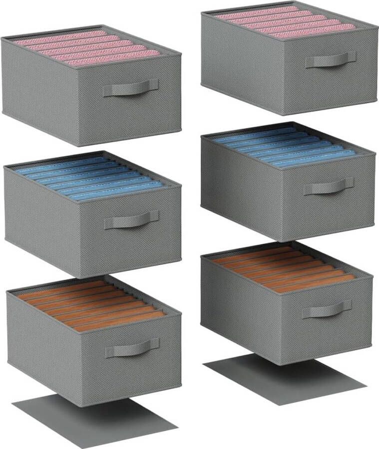 6 stuks kastorganizer kledingkast met insteekbare bodemplaat opvouwbare kledingkastorganizer stapelbaar met 6 7 8 vakken kledingkast opbergsysteem voor truien jeans