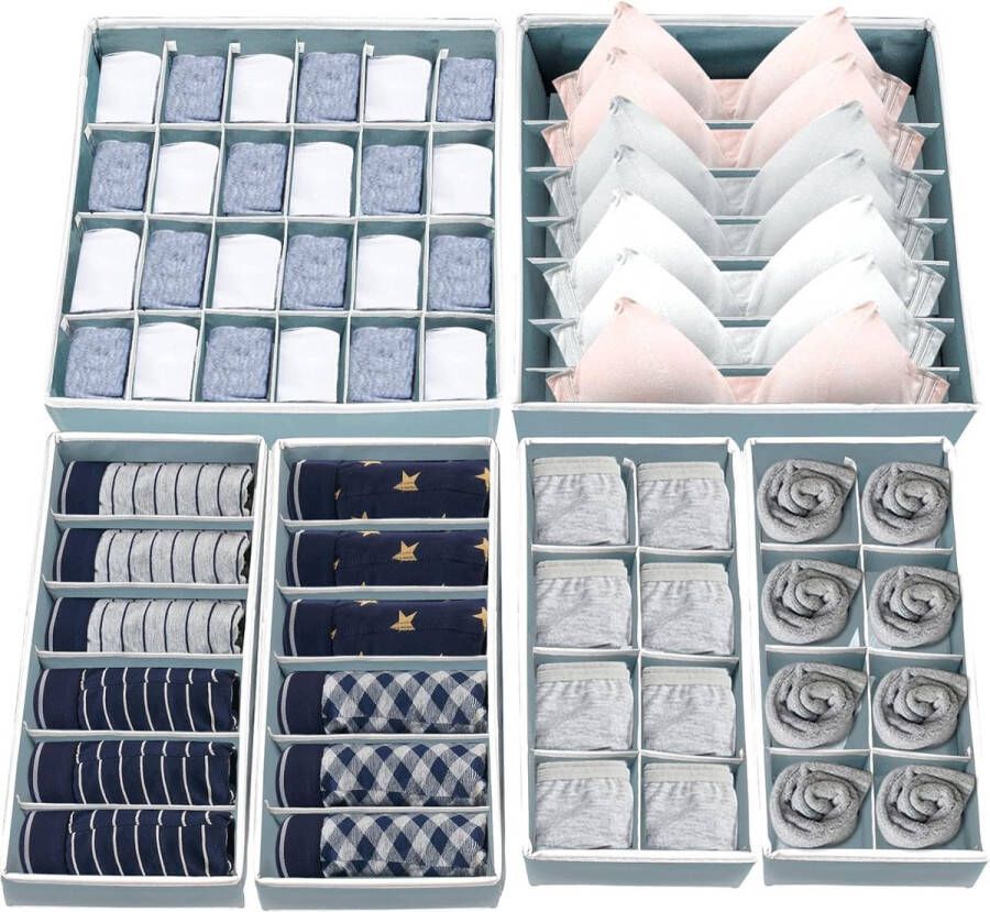 6 stuks lade-organizer opvouwbare kledingkast organizer voor beha's ondergoed sokken stropdassen