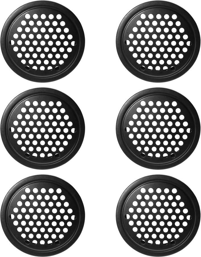 6 stuks luchtroosters ventilatierooster deksel ronde luchtroosters Ventilatiegaten 53mm zwart ronde RVS voor keuken badkamer Kledingkast kast