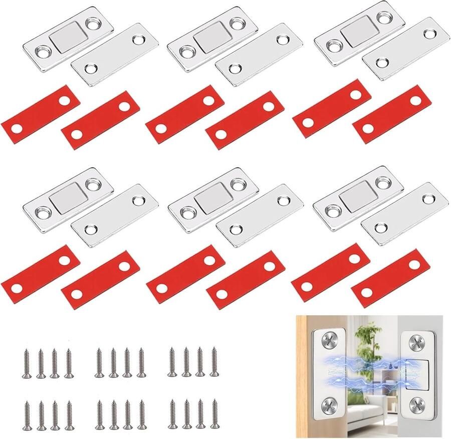 6 stuks Magnetische sluitingen voor kastdeuren ultradunne zelfklevende magneetsloten voor lades magneetsluitingen voor keukenkastjes kleine kledingkasten en schuifdeuren
