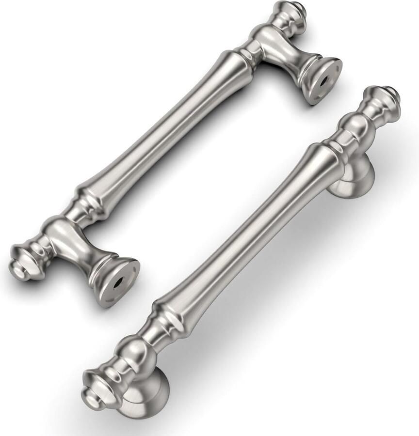 6 stuks meubelgrepen geborsteld nikkel 96 mm gatafstand laden handgrepen voor keukenkasten zware zinklegering kastgrepen ladegrepen deurgrepen