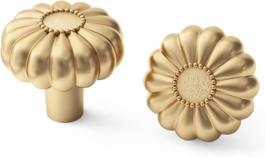 6 stuks Meubelgrepen Gouden Dressoirknoppen Ladeknoppen Kastgrepen Hardwaregrepen Geborsteld Messing Vintage Handgrepen Goud