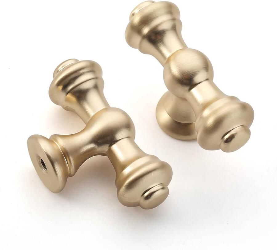6 stuks meubelknoppen goud stanggreep keukenbeslag kastknoppen voor kast kledingkast met één schroef
