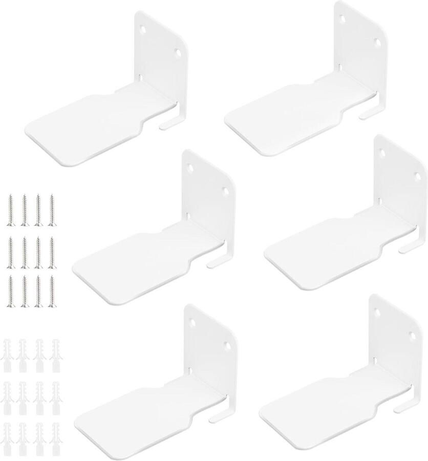 6 stuks mini zwevend boekenrek metaal boekenrek wand onzichtbare boekenplank drijvende boekenplank voor zakboeken wit