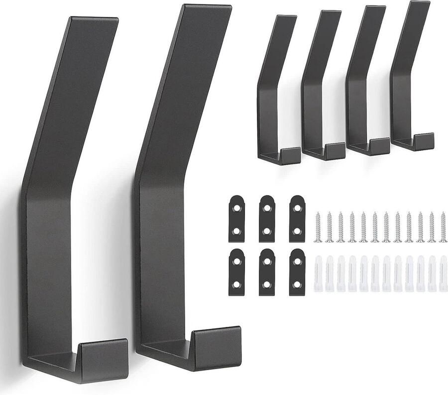 6 Stuks Modern Mantelhaken en Handdoekhouders Zware Wandhaken voor Badkamer en Slaapkamer