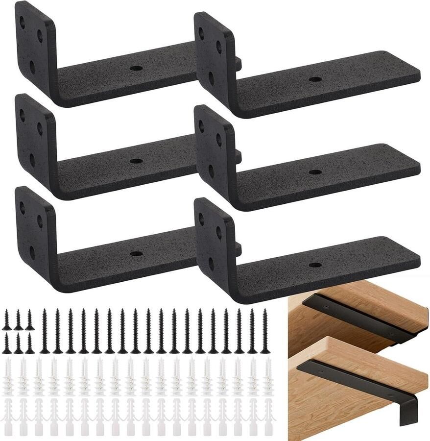 6 stuks plankhouders zwart 10 cm plankdragers metaal hoekrek wandhouder rek 4 5 mm dik voor wandmontage draagkracht 68 kg
