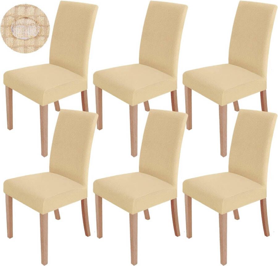 6 stuks rekbare moderne wasbare stoelhoezen voor decoratie feest banket hotel kantoor spandex polyester crème geel