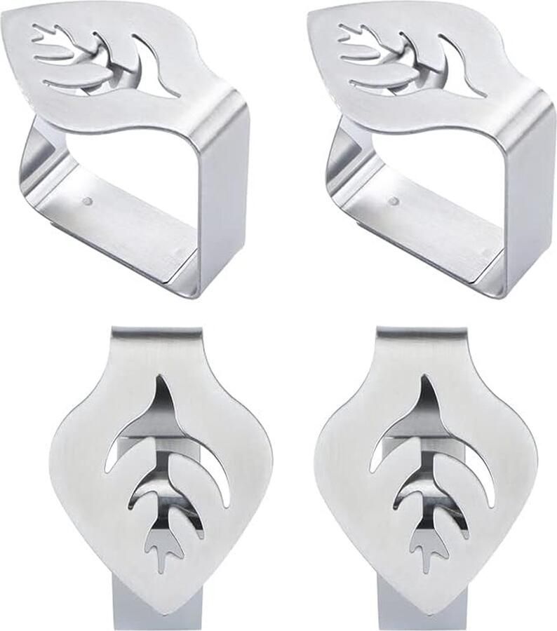 6 Stuks RVS Tafelkleed Clips Set Tafelklemmen van Roestvrij Staal Tafeldoekklemmen Set Geschikt voor Thuis Keuken Bruiloftstafel Bruiloft Familiepicknick