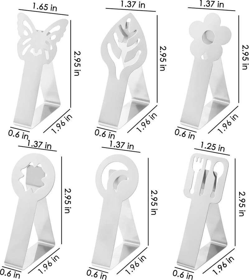 6 stuks tafelkleedclips klemmen tafelkleed outdoor grote tafelkleedklemmen roestvrij staal tafelhanddoekhouder van staal bladbloemenmotieven voor outdoor tuin camping grote tafelkleedhouders
