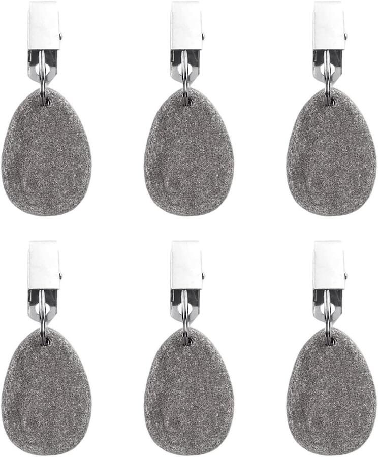 6 stuks Tafelkleedgewichten Extra zware marmeren clips voor buiten Voor familiefeesten en picknicks in de tuin of op de camping - Foto 2