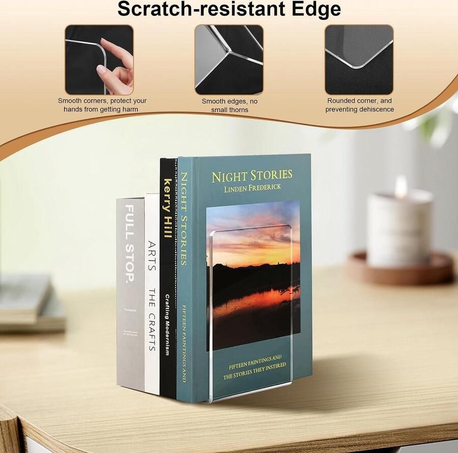 6 stuks transparante acryl boekenstandaard geschikt voor school thuis kantoor bibliotheek bureauorganisatie decoratie cadeau HTML content. boekensteun