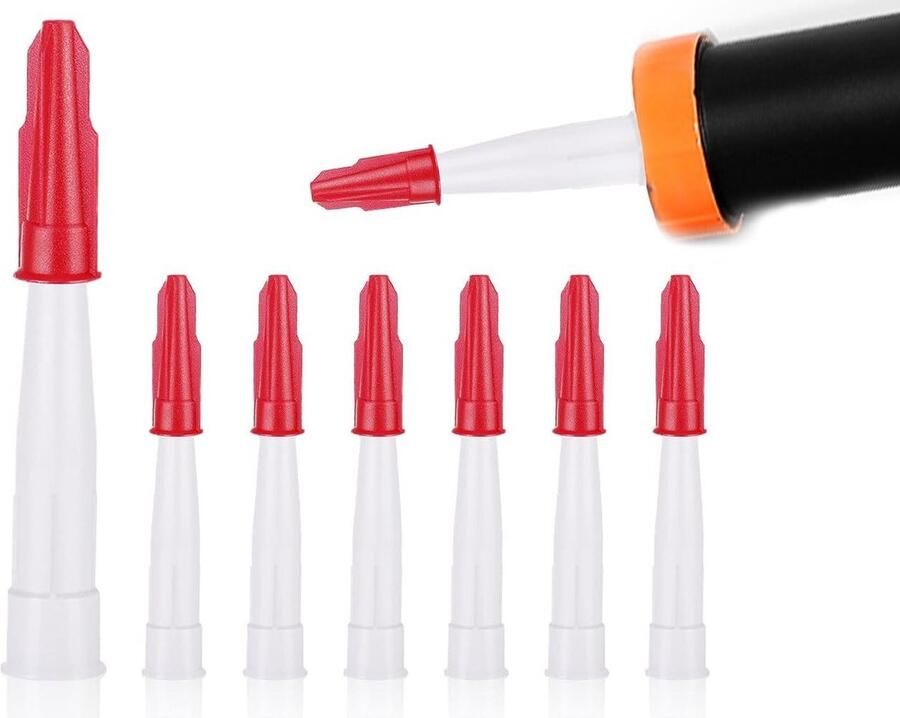 6 stuks transparante afdichtdoppenset voor KAPSING cartridgepunten siliconen mondstukken voor afdichtmiddel vervanging