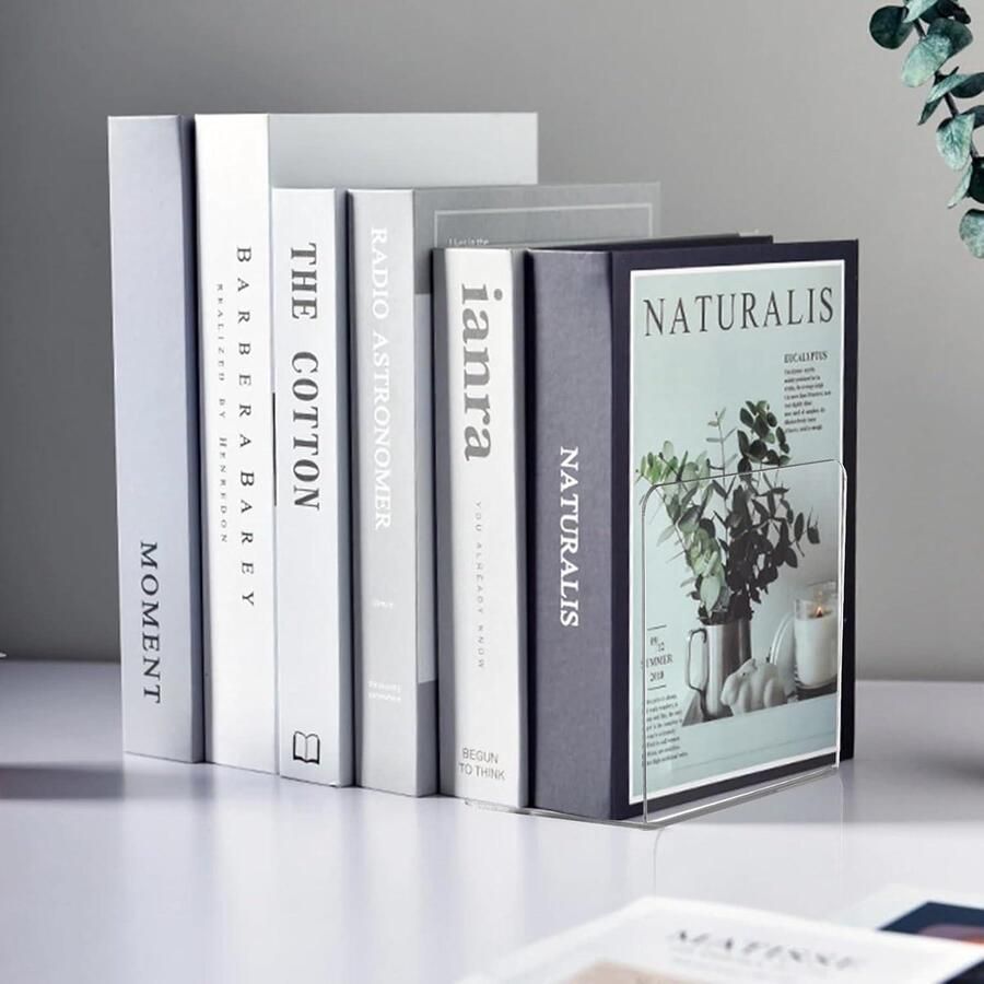 6 stuks transparante boekensteunen acryl boekenstandaard voor kantoor school bibliotheek slaapkamer decoratie needs content in HTML boekensteun - Foto 2