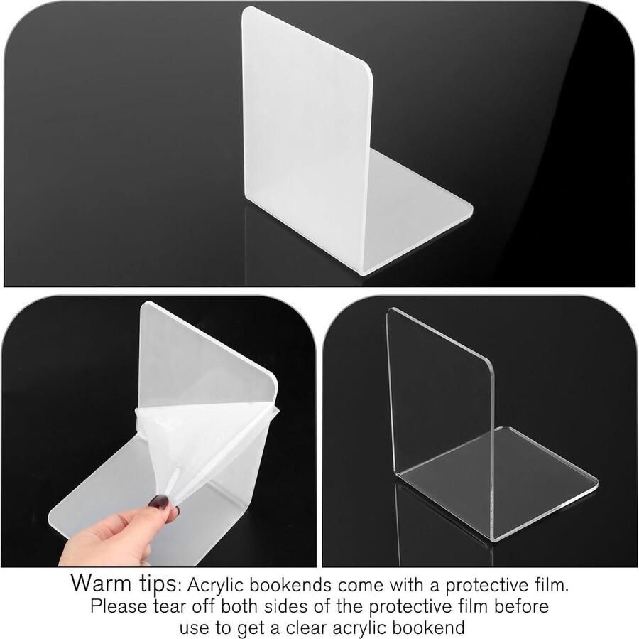 6 stuks transparante boekensteunen acryl boekenstandaard voor kantoor school bibliotheek slaapkamer decoratie needs content in HTML boekensteun