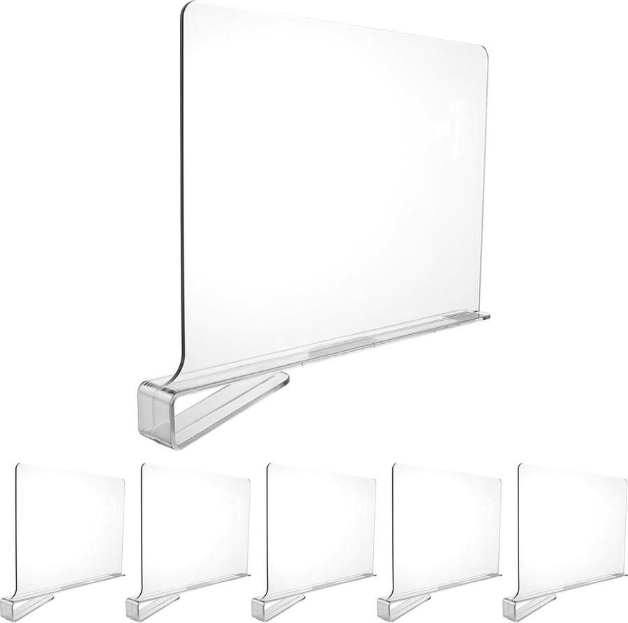 Set van 6 transparante plankverdelers kledingkastplankverdelers acrylplankverdelers multifunctionele plankverdelers voor kasten kledingkast keuken boekenplank