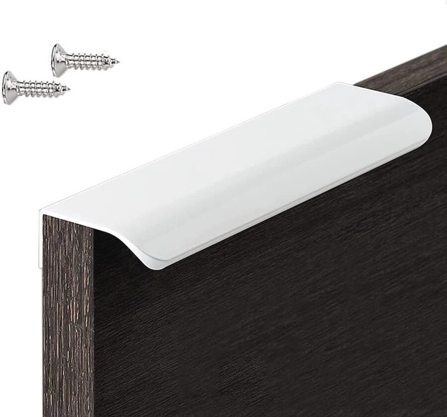 6 Stuks Verborgen Kastgrepen in Zuiver Wit – Modern en Stijlvol voor Kasten en Meubels