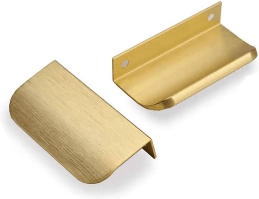 6 stuks Verborgen keukengrepen meubelgreep-goud Onzichtbare Verborgen Pull Handvat keukenkast handgrepen 64mm