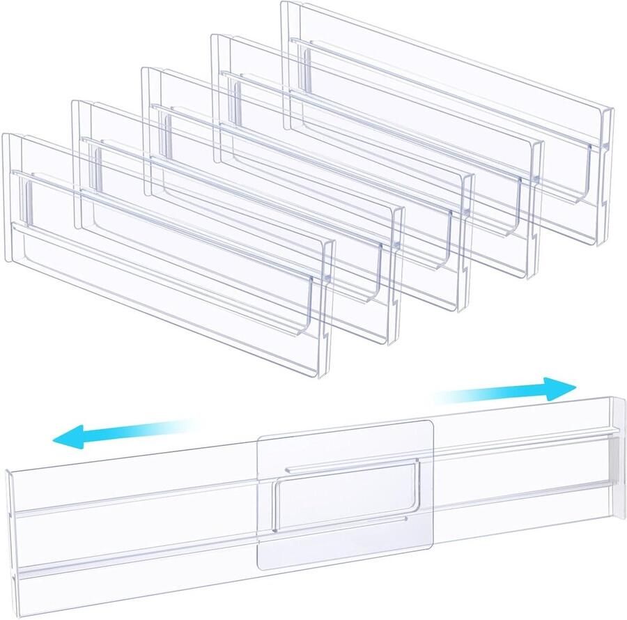 25 stuks doorzichtige lade organizer set bureau verdelers trays voor make-up en sieraden Lifewit - Foto 2