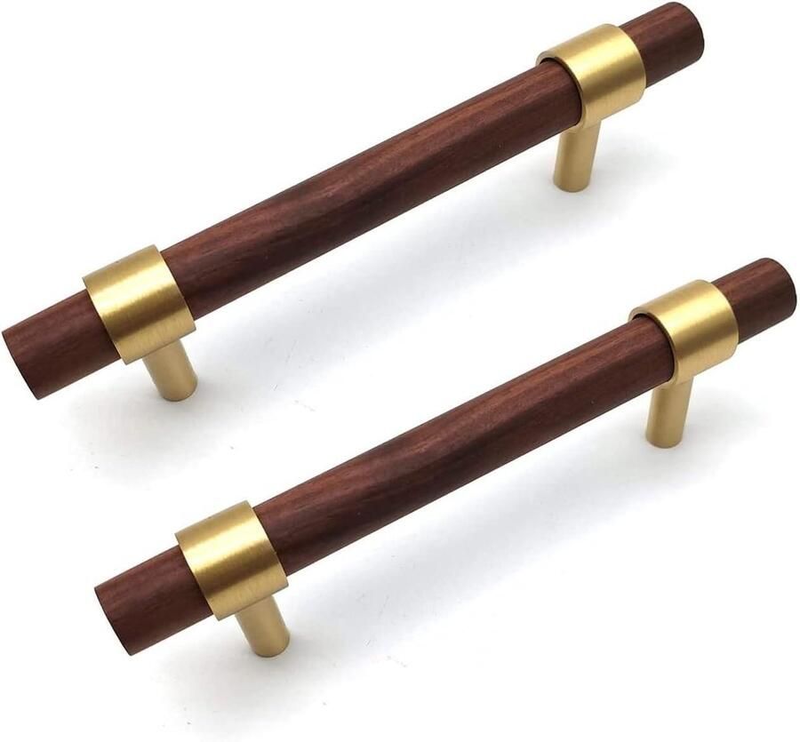 6 stuks walnoot keukenkast handgrepen 96mm houten ladeknoppen kast handvat keukenaccessoires