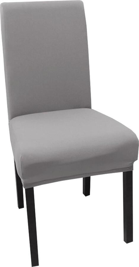 6 Stuks Wasbare Eetkamerstoelhoezen Lichtgrijs Elastische en Comfortabele Hoes voor Gelegenheden