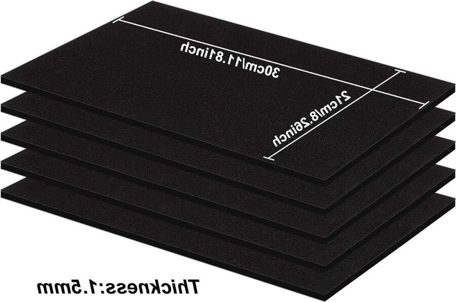 6 Stuks Zelfklevende Foam Sheet 30x21cm Zwart Antislip EVA Pad Mat Meubeldeuren 6 mm Dik
