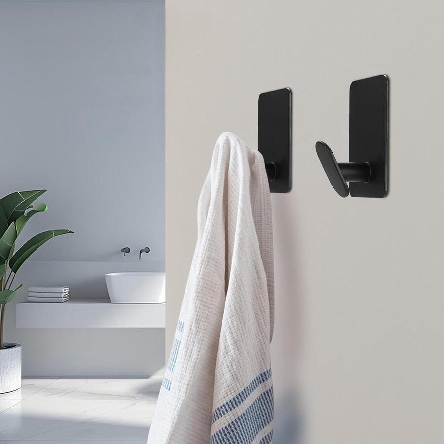 6 stuks zware kleverige haken voor theedoekhouders en gewaad Roestvrijstalen kapstokhaken Geen boor metalen handdoekhaken voor badkamer keuken en sleutels