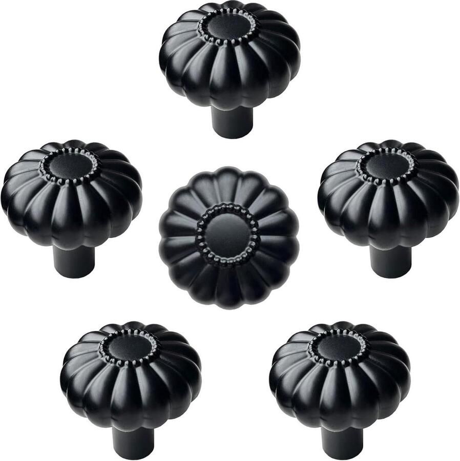 6 stuks zwart keukenkast handgrepen deurgrepen keuken pompoen zwart cabinet handle black