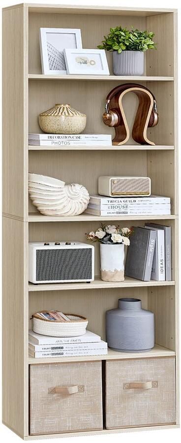 6 verdiepingen tellende plank boekplank opslagorganisator Duurzame houten spaanplaat 24 x 60 x 178 5 cm bruin