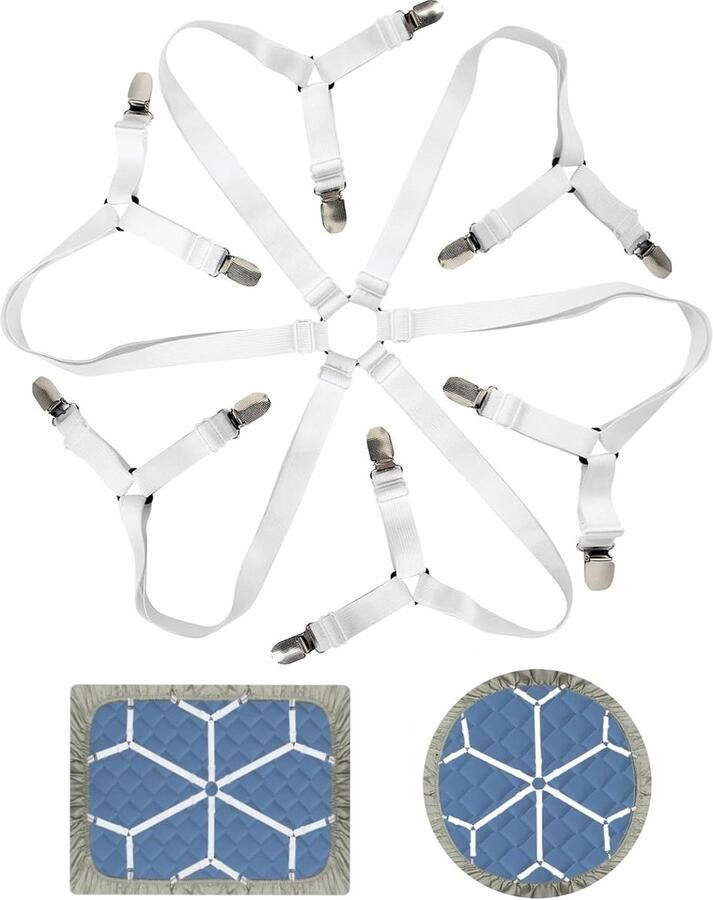 12 Clips Verstelbare Elastische Bed Laken Houder Matras Clip Bevestigingsmiddelen Cover Dekens Antislip Bevestigingsriem Grippers Gemakkelijk te Gebruiken Zwart