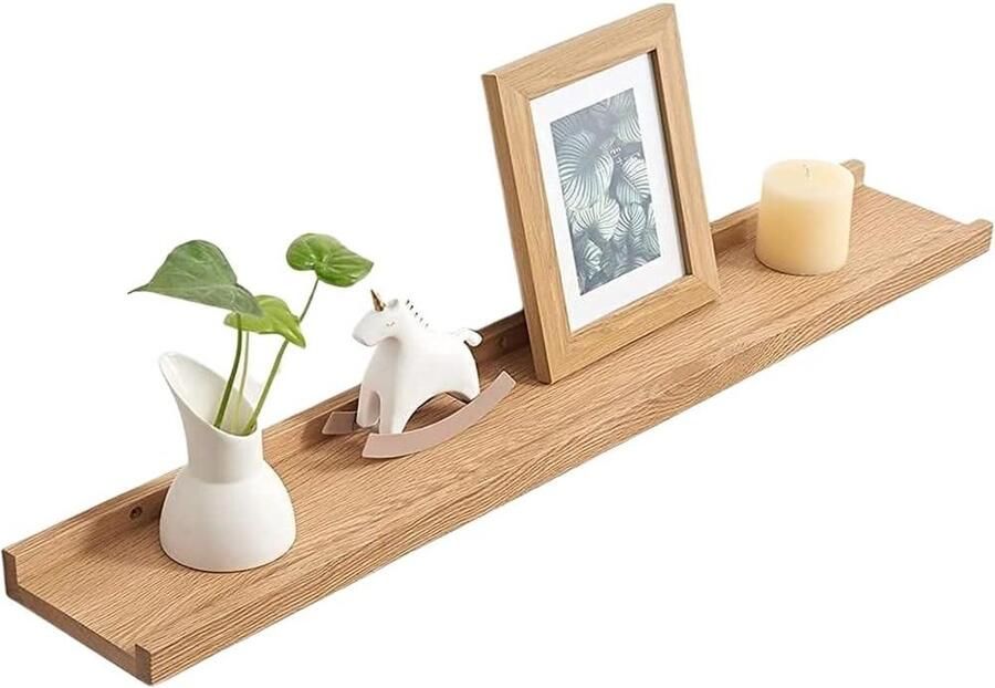 60 cm rustiek eiken massief zwevend rek wandrek kruidenrek wandplank hangrek ideaal voor woonkamer slaapkamer- houten fotolijst bathroom shelf wood
