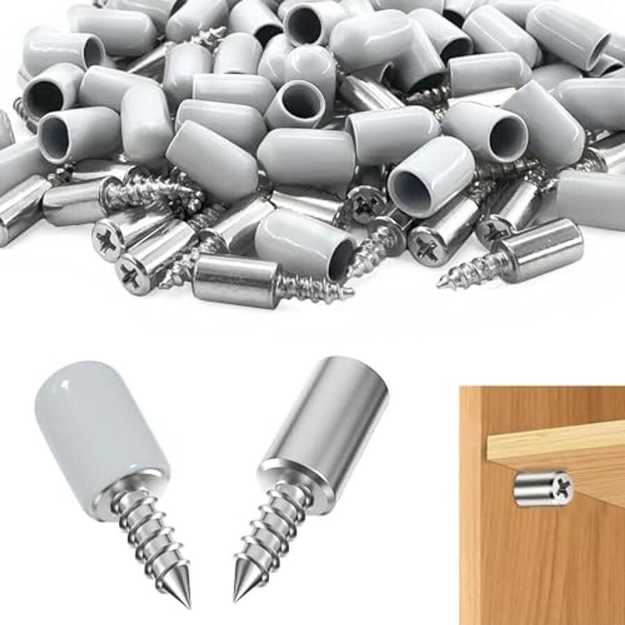 60 Houten Plankhouders met Antislip Doppen Ideaal voor Meubels en Kasten