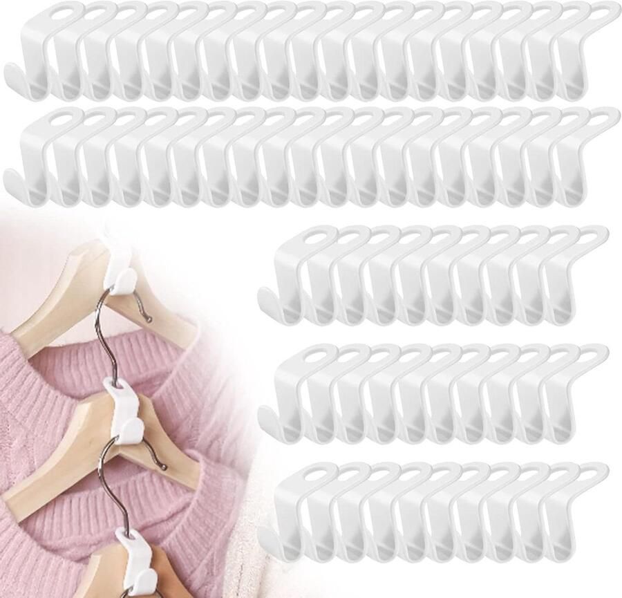 Verpakking met 60 kledinghaken voor meer ruimte en orde in de kledingkast