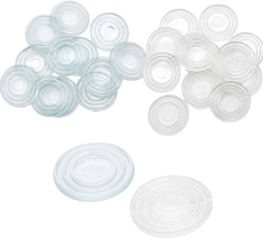 60 Pieces Furniture Buffers Glass Table Tops Bumpers Suction Cups for Glass Plates Elastic Buffers Transparent Rubber Non-Slip Pads for Glass Furniture Coffee Table Mahogany Furniture