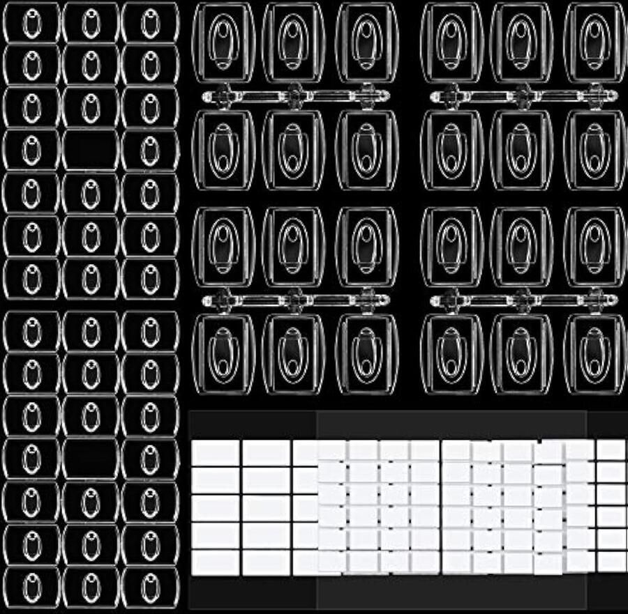 60 stuks mini transparante decoratiehaakclips vakantielichthaakclips decoratieclips voor lichtslingers multifunctionele decoratiehangclip voor thuis school buiten (maat B)