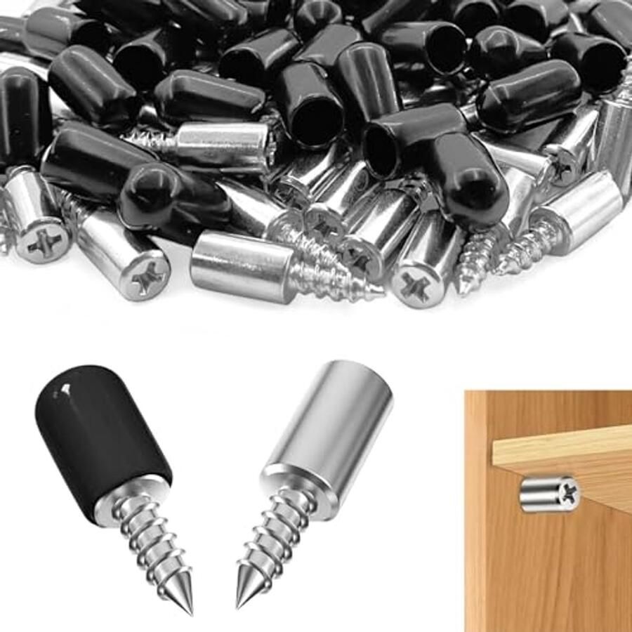 60 stuks Plankhouders voor Stabiliteit in Meubels Antislip Steunen voor Kasten en Boekenrekken