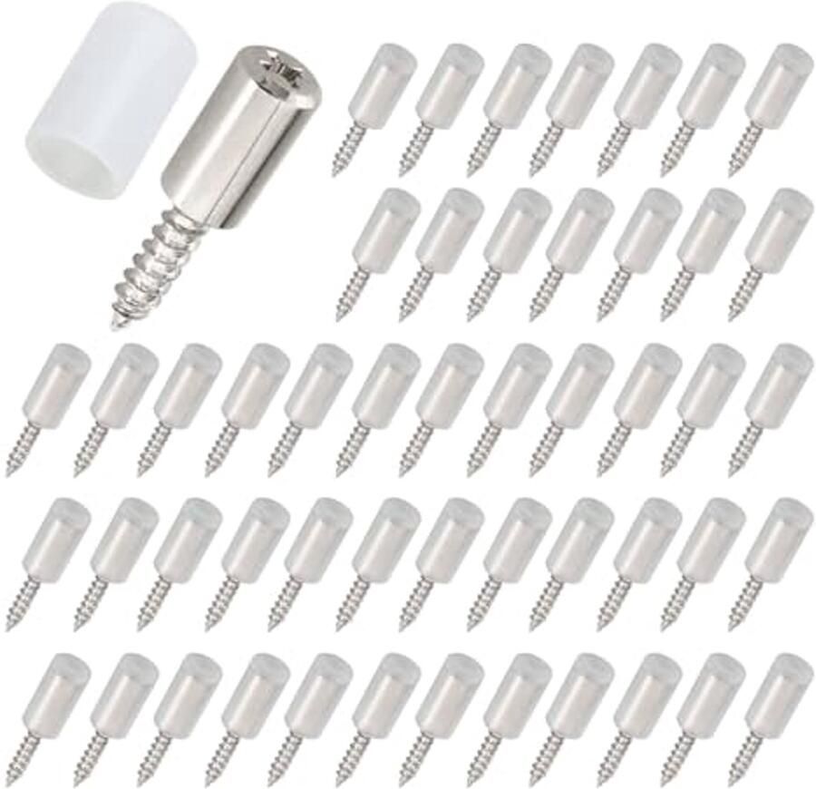 60 Stuks Planksteunen met Antislip Siliconen Hoes 25 mm Steunbouten voor Keukenkasten Boekenkasten en Kasten