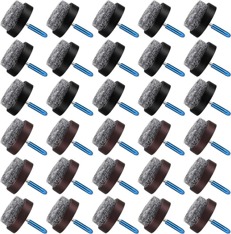 60 stuks viltdoppen voor meubelglijders vloerbeschermers voor stoelpoten vilten pads voor meubelpoten tafelpoten en stoelen vloerbeschermpads Ø 22 mm zwart bruin
