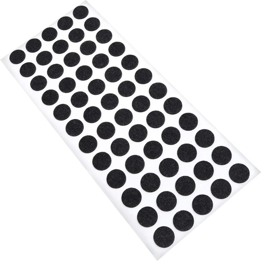 60 x Self-Adhesive Black Felt Caps Ø 14 mm Round 1.5 mm Thin Furniture Glides