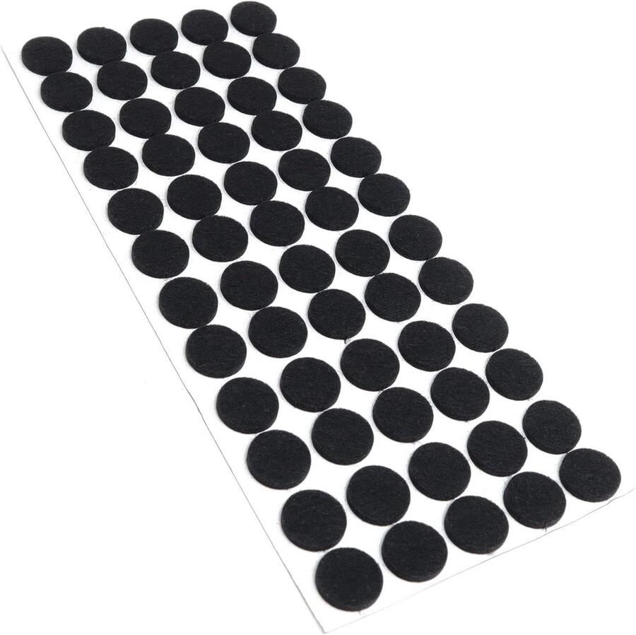 60 x Self-adhesive Felt Gliders Black ø 20 mm Round Thickness 3.5 mm Furniture and Floor Protection