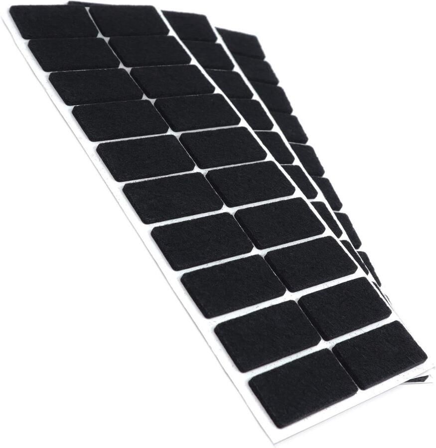 60 x Zelfklevende Viltglijders Zwart 20x40 mm Rechthoekig Dikte 3.5 mm Meubel- en Vloerbescherming