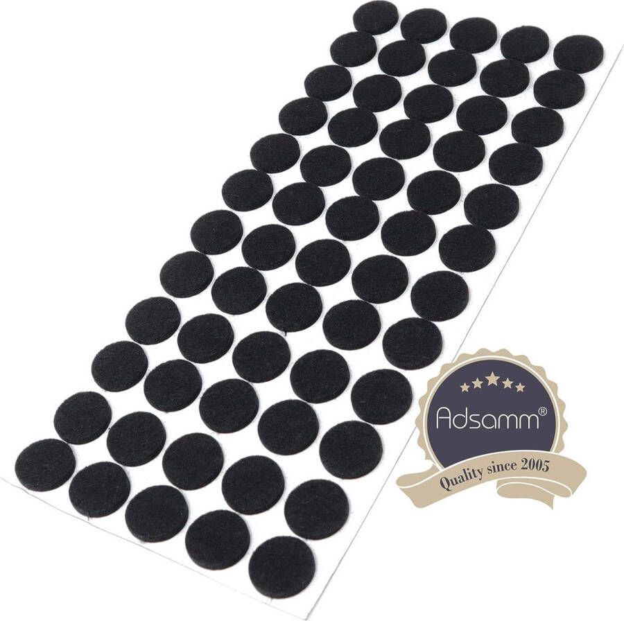 60 x zelfklevende viltglijders Zwart ø 20 mm Rond Meubelviltglijders met een dikte van 3 5 mm Meubel- en vloerbescherming