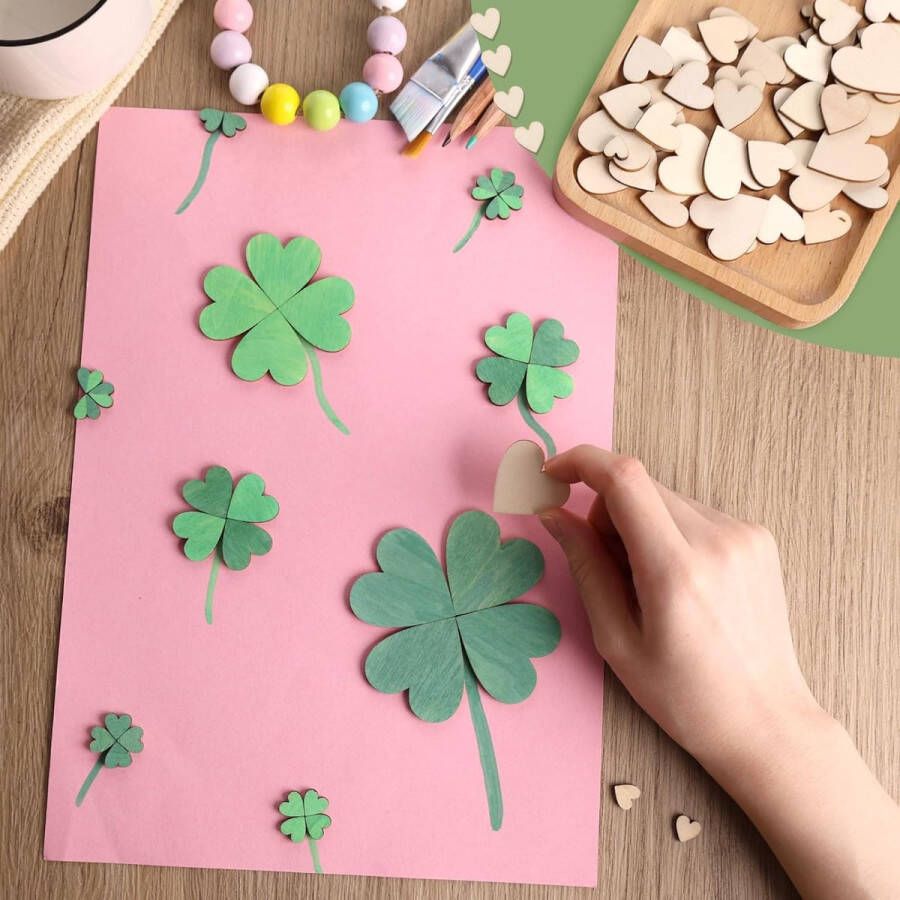 600 stuks houten harten decoratie houten schijven hart strooidecoratie om te knutselen voor bruiloftsdecoratie tafel Kerstmis verjaardag doop Valentijnsdag cadeauhangers