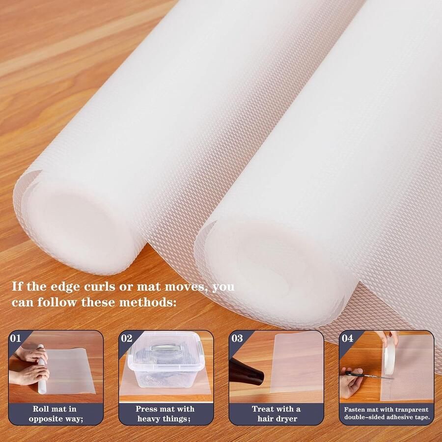 60cmx300cm Plankvoeringen Lijmvrij Keukenkast Lade Matten EVA Antislipmatten Waterdichte Wasbare Koelkast Matten Meubelbeschermer Plastic Bedekking (Transparant Diamant)