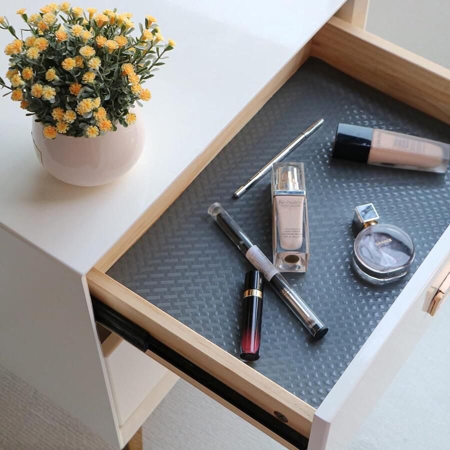 60cmx500cm Plankvoeringen Lijmvrij Keukenkast Lade Matten EVA Antislipmatten Waterdichte Wasbare Koelkast Matten Meubelbeschermer Plastic Bedekking (Grijs Gekruist Streep)