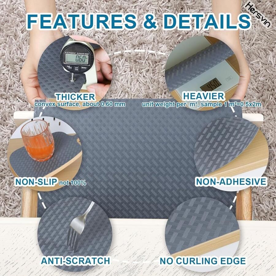 60cmx500cm Plankvoeringen Lijmvrij Keukenkast Lade Matten EVA Antislipmatten Waterdichte Wasbare Koelkast Matten Meubelbeschermer Plastic Bedekking (Grijs Gekruist Streep)