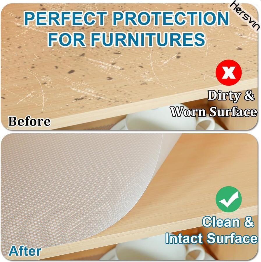 60cmx500cm Plankvoeringen Lijmvrij Keukenkast Lade Matten EVA Antislipmatten Waterdichte Wasbare Koelkast Matten Meubelbeschermer Plastic Bedekking (Transparant Punt)