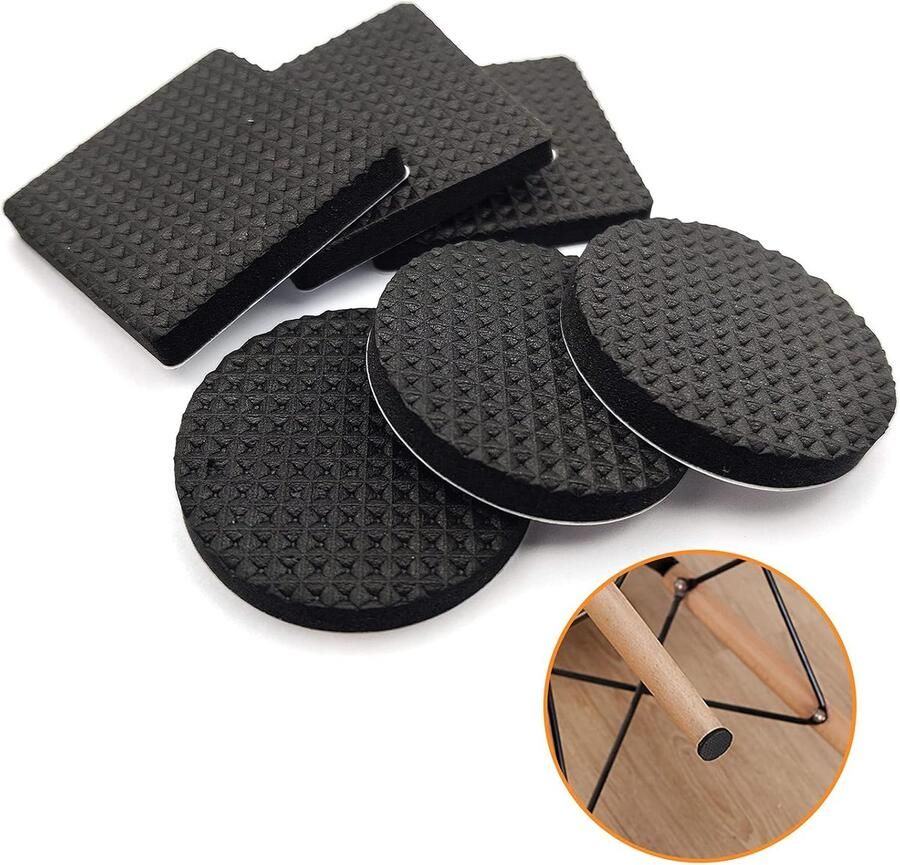 60Pcs Anti-slip Pads Rubber Furniture Pads Zelfklevende Felting Gliders Vloer Beschermers voor Meubels Non-slip Mat voor Stoelpoten Tafels Sofas Zwart